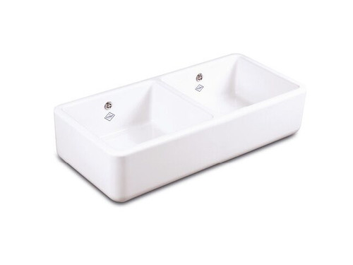 SCSH800WH - Shaws Shaker Double 800 Modern Square Double Bowl Handcrafted Fireclay Sink SCSH800WH - Shaws Shaker Double 800 Modern Square Double Bowl Handcrafted Fireclay Sink