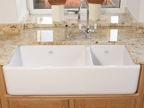 SEDG100WH - Shaws Edgworth Classic 1 & 1/2 Bowl Handcrafted Fireclay Sink SEDG100WH - Shaws Edgworth Classic 1 & 1/2 Bowl Handcrafted Fireclay Sink