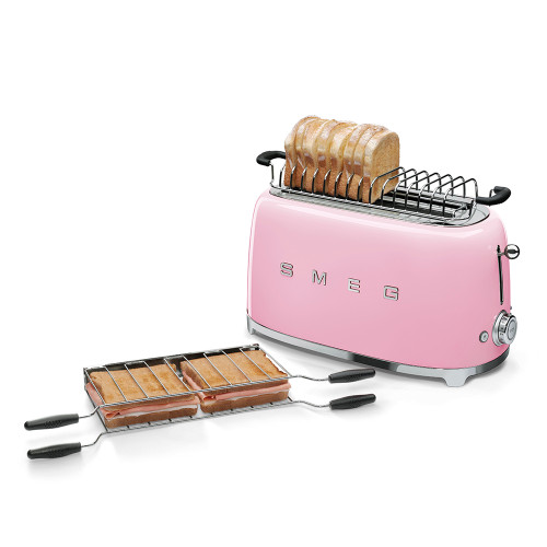 TSF02PKAU - Long Slot Toaster, 50'S Retro Style Aesthetic, PASTEL PINK