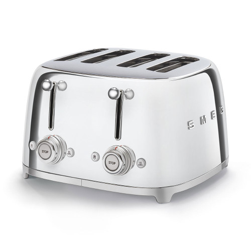 TSF03SSAU - 4 Slot Toaster, 50'S Retro Style Aesthetic, CHROME