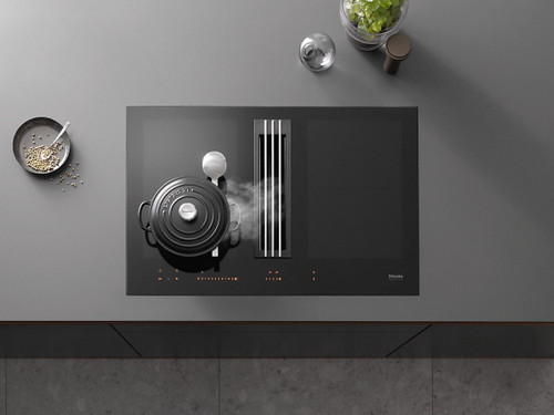 KMDA 7633 FL Induction Cooktop With Integrated Extractor - Black Ceramic