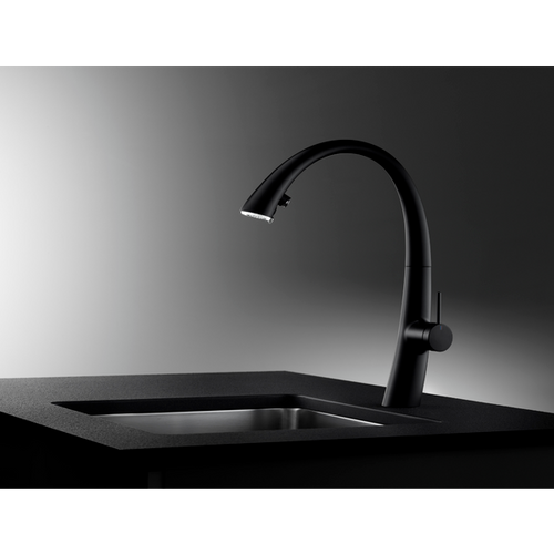 10201122176 - Zoe Swivel Tap With Pull-Out Spray And Light - Matte Black