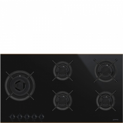 PV695LCNRAU - 90cm Dolce Stil Novo 5 Burner Gas Cooktop - Black Ceramic Glass, Copper Trim PV695LCNRAU - 90cm Dolce Stil Novo 5 Burner Gas Cooktop - Black Ceramic Glass, Copper Trim