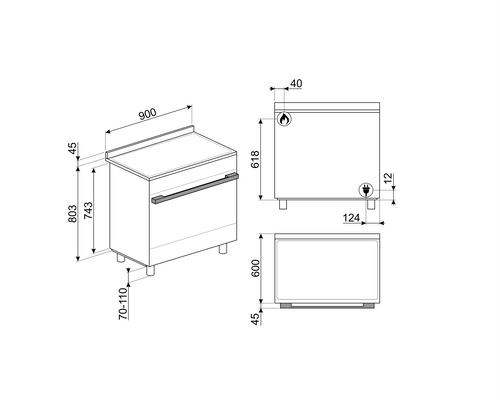 CPF9GPRA - 90cm Portofino Freestanding Cooker, Pyrolytic Clean - Red