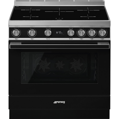 CPF9IPBL - 90cm Portofino Freestanding Cooker, 5 Zone Induction, Pyrolytic Cleaning - Black