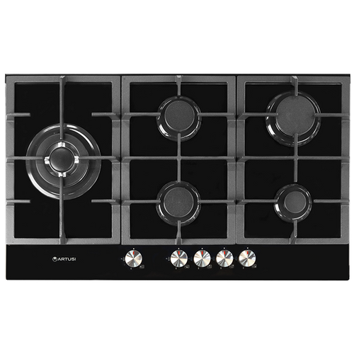 CAGH9000B - 90cm 5 Burner Gas Cooktop With Wok - Black CAGH9000B - 90cm 5 Burner Gas Cooktop With Wok - Black