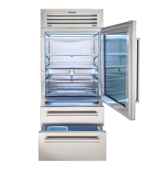 ICBPRO3650G - 660L Built-In PRO Bottom Mount Refrigerator with Glass Door - Stainless Steel, Right Hinge