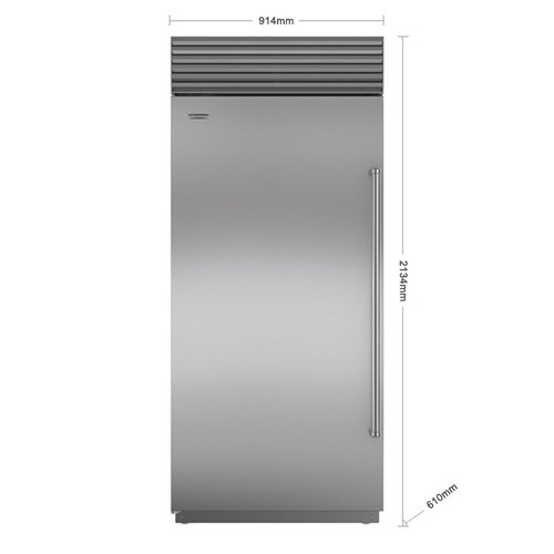 ICBBI36FSPHLH - 704L Built-In Classic Freezer with Internal Ice Maker, Pro Handle - Stainless Steel, Left Hinge