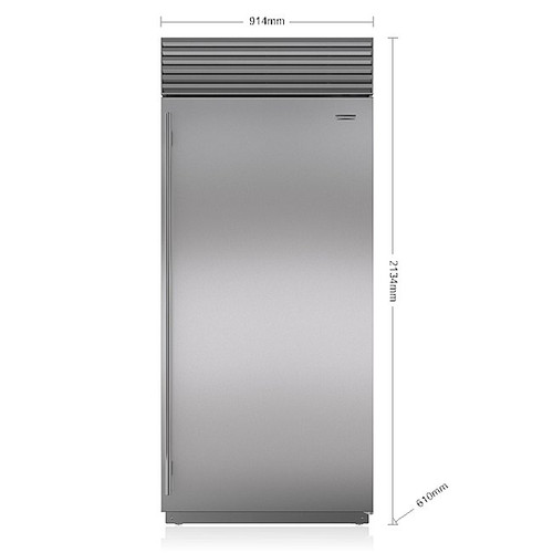 ICBBI36FSPHRH - 704L Built-In Classic Freezer with Internal Ice Maker, Pro Handle - Stainless Steel, Right Hinge