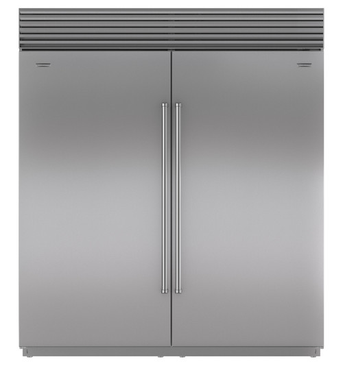 ICBBI36FSTHRH - 704L Built-In Classic Freezer with Internal Ice Maker, Tubular Handle - Stainless Steel, Right Hinge