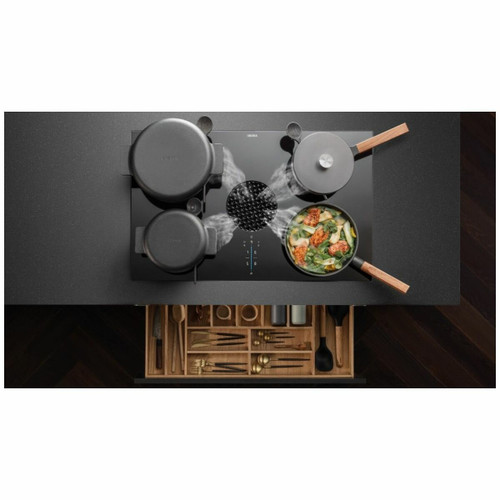 PUXA - 83cm X Pure Induction Cooktop with Externally Ducted Integrated Ventilation System - Black
