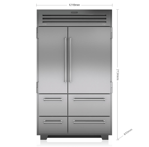 ICBPRO4850 - 922L Built-In PRO Side By Side 6 Door Multi Drawer Refrigerator with Auto Ice-Maker - Stainless Steel