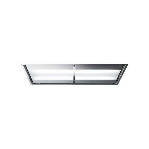 F9NV14W1-EW1500 - 140cm Nuvola Ceiling Cassette Rangehood with Wall Motor - White Glass F9NV14W1-EW1500 - 140cm Nuvola Ceiling Cassette Rangehood with Wall Motor - White Glass