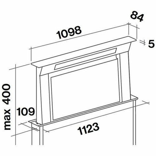 F8DD12B1-EW1000 - 120cm Designer Series Downdraft with External Wall Motor - Stainless Steel / Black Glass