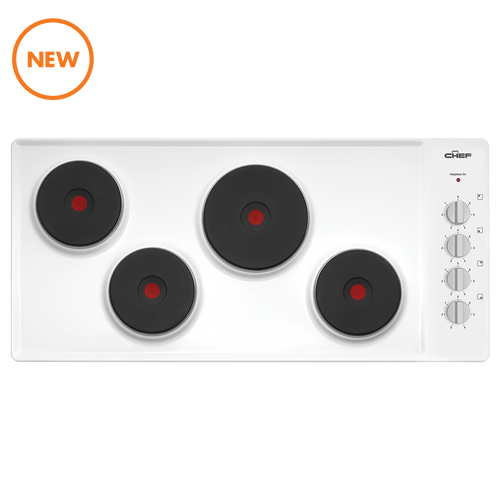 CHS942WB - 90cm 4 Zone Solid Element Cooktop - White