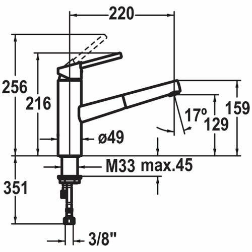 10.441.113.700 - Luna-E Pull Out Aerator Tap