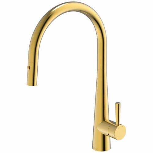 KTA014G Gareth Ashton Gooseneck Pull Out Kitchen Mixer Tap Eureka Gold KTA014G Gareth Ashton Gooseneck Pull Out Kitchen Mixer Tap Eureka Gold