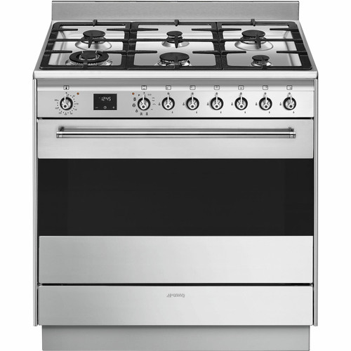 FSP9610X1 - Smeg 90cm Dual Fuel Freestanding Oven/Stove - Stainless Steel FSP9610X1 - Smeg 90cm Dual Fuel Freestanding Oven/Stove - Stainless Steel