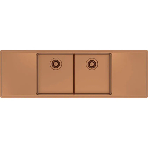 STQ360DDCO - Abey  Boutique Lugano Double Bowl Artisan Copper Sink With Double Drainer  - Copper STQ360DDCO - Abey  Boutique Lugano Double Bowl Artisan Copper Sink With Double Drainer  - Copper