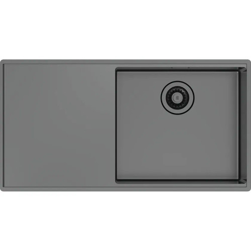 STQ450SRB - Abey  Boutique Lugano Single Bowl Black Pearl Sink With Drainer Kitchen  - Black STQ450SRB - Abey  Boutique Lugano Single Bowl Black Pearl Sink With Drainer Kitchen  - Black