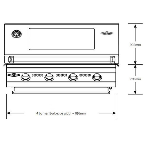 BS19942 - Signature 3000E 4 Burner Built-In LPG BBQ - Black