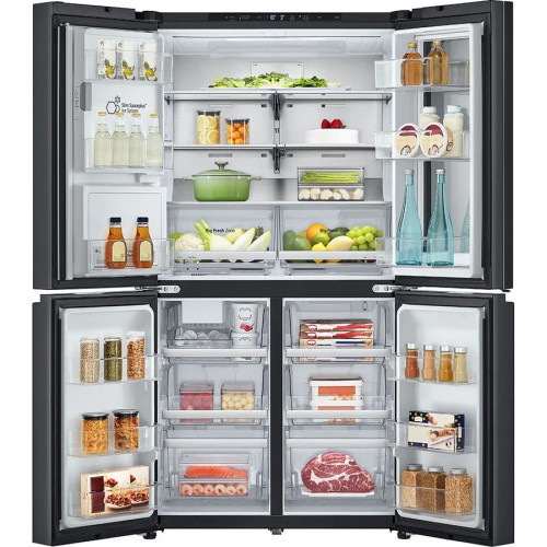 GFV900MBLC - 847l Matte Black Quad Door Fridge - 	Black