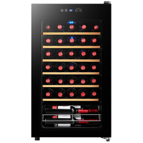 HUSWC93SKB - 34 Bottle Single Zone Wine Fridge - Black