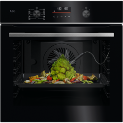 OS6PB53ABE 60cm Pyrolytic Oven with Food Probe, Black with Stainless Steel Trim 