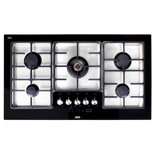 FLG945B1N 95cm Professional Series LPG Gas Cooktop Black Ceramic Glass & Stainless Steel