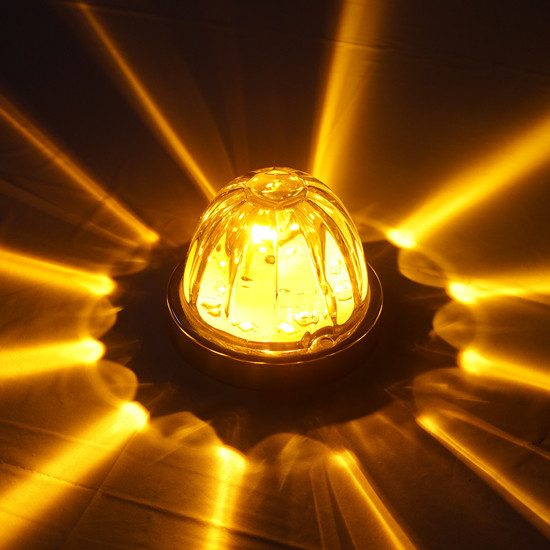 Legendary Extreme Large Glass Watermelon Amber - Amber 3 Wire Dual Function W/ Aluminum Base LED Light - Each