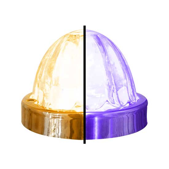 Legendary Underboss Large Glass Watermelon Amber-Purple-Clear 4 Wire Dual Function W/ Stainless Bezel LED Light - Each