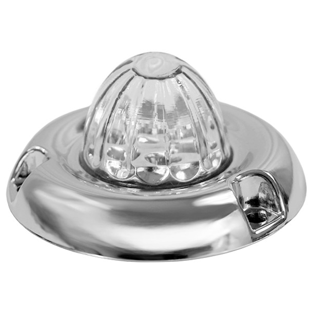Legendary 1-1/2 Glass Watermelon Cool White-Clear 3 Wire Dual Function Inset Chrome Bezel LED Light - 8 Pack