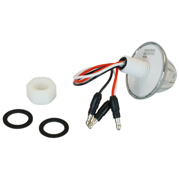 Legendary 1-1/2 Glass Watermelon Amber 3 Wire Dual Function Chrome Bezel, Stud Mount LED Light - Each