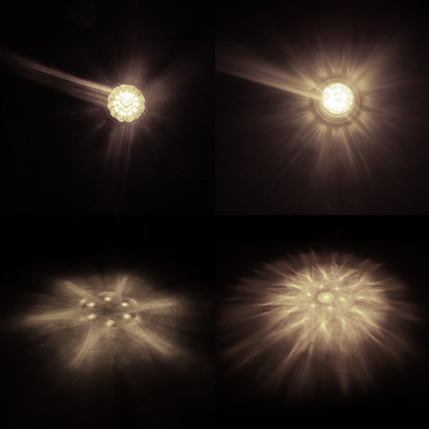 Legendary 3-1/2 Glass Watermelon Warm White-Clear 3 Wire Dual Function Stainless Steel Bezel LED Light - Each