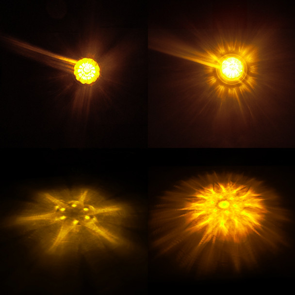 Legendary 1-1/2 Glass Watermelon Amber-Clear 3 Wire Dual Function Inset Chrome Bezel LED Light - Each