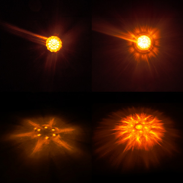 Legendary 3-1/2 Glass Watermelon Dark Amber 3 Wire Dual Function W/O Bezel LED Light - 5 Pack