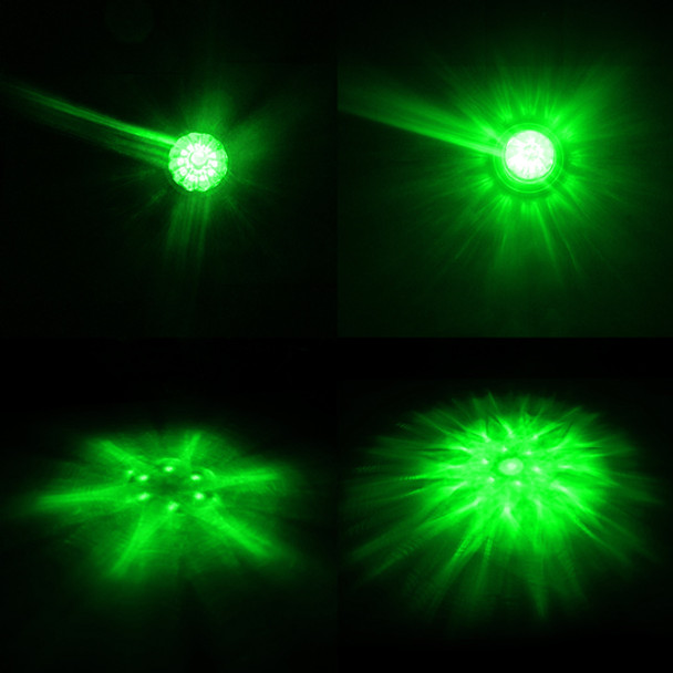 Legendary 3-1/2 Glass Watermelon Amber-Green-Clear 4 Wire Dual Tone Stainless Steel Bezel LED Light - Each