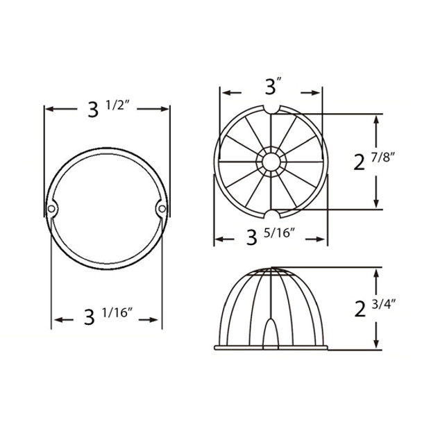Legendary Extreme Large Glass Watermelon Red - Red 3 Wire Dual Function W/ Aluminum Bezel LED Light - Each