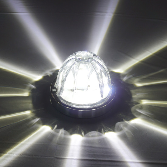 Legendary Extreme Large Glass Watermelon Cool White-Clear 3 Wire Dual Function W/ Aluminum Base LED Light - Each