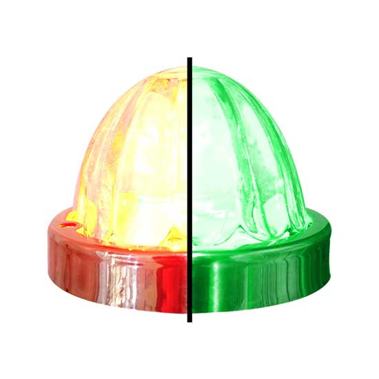 Legendary Underboss Large Glass Watermelon Red-Green-Clear 4 Wire Dual Function W/ Stainless Bezel LED Light - Each