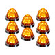 Legendary 1-1/2 Glass Watermelon Amber-Amber 3 Wire Dual Function Chrome Bezel, Stud Mount LED Light - 8 Pack