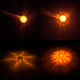 Legendary 1-1/2 Glass Watermelon Dark Amber 3 Wire Dual Function Flat Chrome Bezel LED Light - 8 Pack