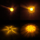 Legendary 3-1/2 Glass Watermelon Amber-Clear 3 Wire Dual Function Chrome Flat Bezel LED Light - 5 Pack