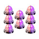 Legendary 1-1/2 Glass Watermelon Red-Purple-Clear 4 Wire Dual Tone Chrome Bezel, Stud Mount LED Light - 8 pack