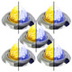 Legendary 3-1/2 Glass Watermelon Amber-Blue-Clear 4 Wire Dual Tone Chrome Inset Bezel LED Light - 5 Pack