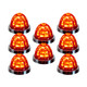 Legendary 1-1/2 Glass Watermelon Red-Red 3 Wire Dual Function Chrome Bezel, Stud Mount LED Light - 8 Pack