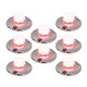 Legendary 1-1/2 Glass Watermelon Red-Clear 2 Wire Single Function Chrome Flat Bezel LED Light - 8 Pack