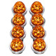 SS Air Cleaner Panel Insert With 4 Legendary Small Watermelon Amber-Amber LED Lights Per Side For Peterbilt 378, 379, 388, 389