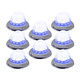 Legendary 1-1/2 Inch Glass Watermelon Blue- Clear 3 Wire, Stud Mount W/ Chrome Bezel LED Light- 8 Pack