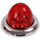 Legendary 1-1/2 Inch Glass Watermelon Red- Red 3 Wire, Stud Mount W/ Chrome Bezel LED Light- 8 Pack